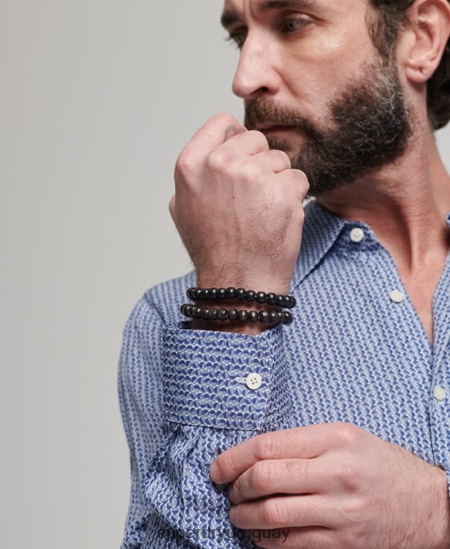 uy Superdry hombres camisa de los 70 azul DT2N8Z180 ropa