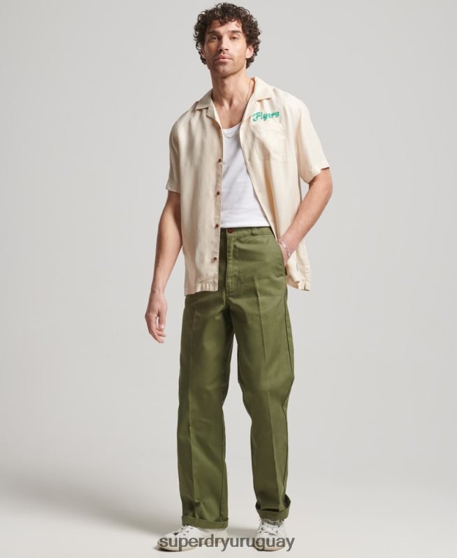 uy Superdry hombres camisa de manga corta de bolos vintage crema DT2N8Z170 ropa