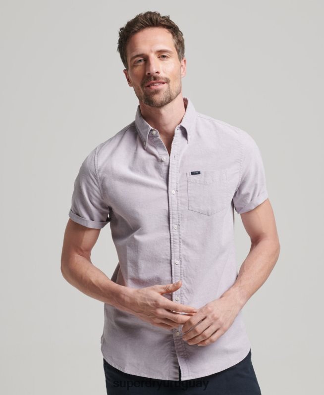 uy Superdry hombres camisa de manga corta púrpura DT2N8Z129 ropa