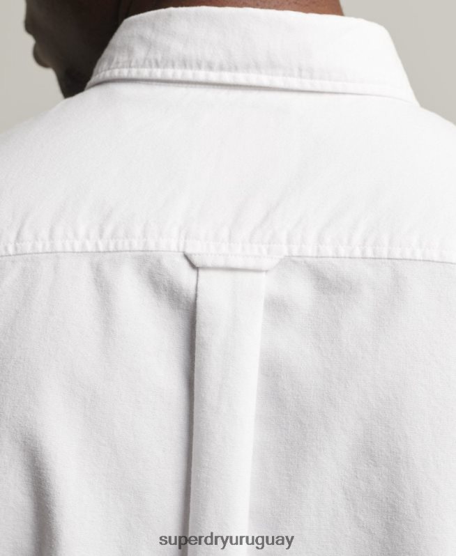 uy Superdry hombres camisa de manga corta vintage oxford de algodón orgánico blanco DT2N8Z233 ropa