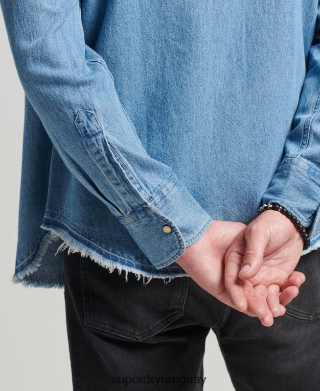 uy Superdry hombres camisa de resurrección azul DT2N8Z219 ropa