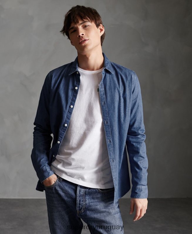 uy Superdry hombres camisa de telar de manga larga Armada DT2N8Z241 ropa