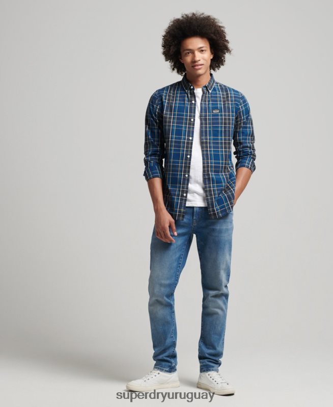 uy Superdry hombres camisa de vestir a cuadros Armada DT2N8Z171 ropa