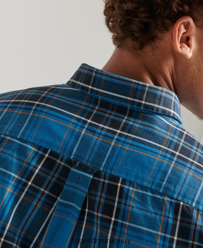 uy Superdry hombres camisa de vestir a cuadros azul DT2N8Z214 ropa