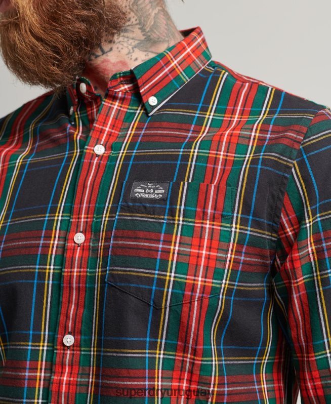 uy Superdry hombres camisa de vestir a cuadros negro DT2N8Z196 ropa