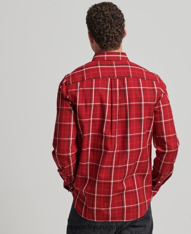 uy Superdry hombres camisa de vestir a cuadros rojo DT2N8Z167 ropa