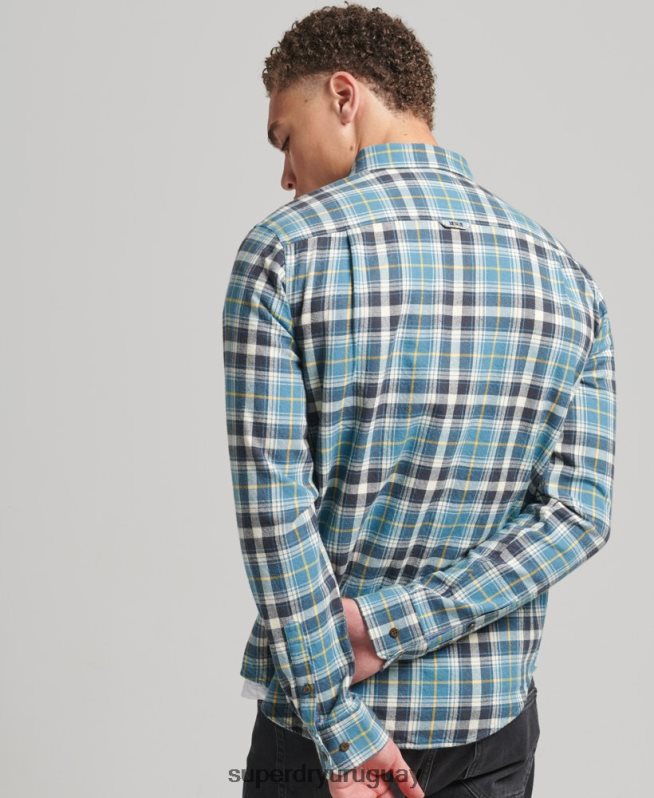 uy Superdry hombres camisa estilo leñador vintage de algodón orgánico azul DT2N8Z169 ropa