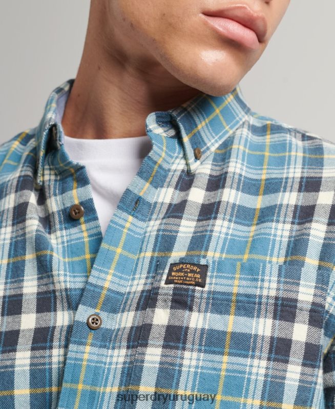 uy Superdry hombres camisa estilo leñador vintage de algodón orgánico azul DT2N8Z169 ropa