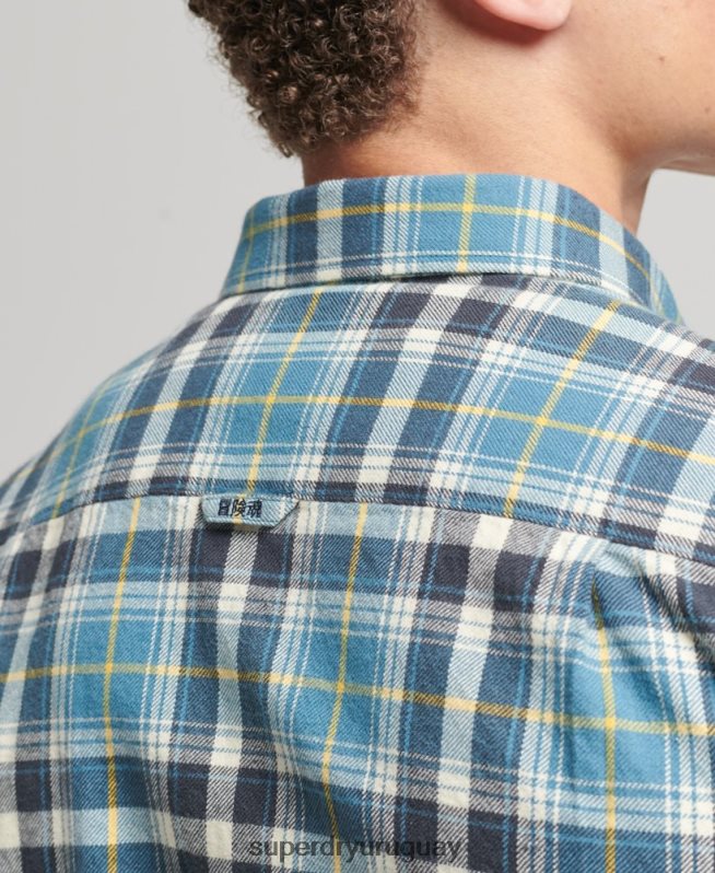 uy Superdry hombres camisa estilo leñador vintage de algodón orgánico azul DT2N8Z169 ropa
