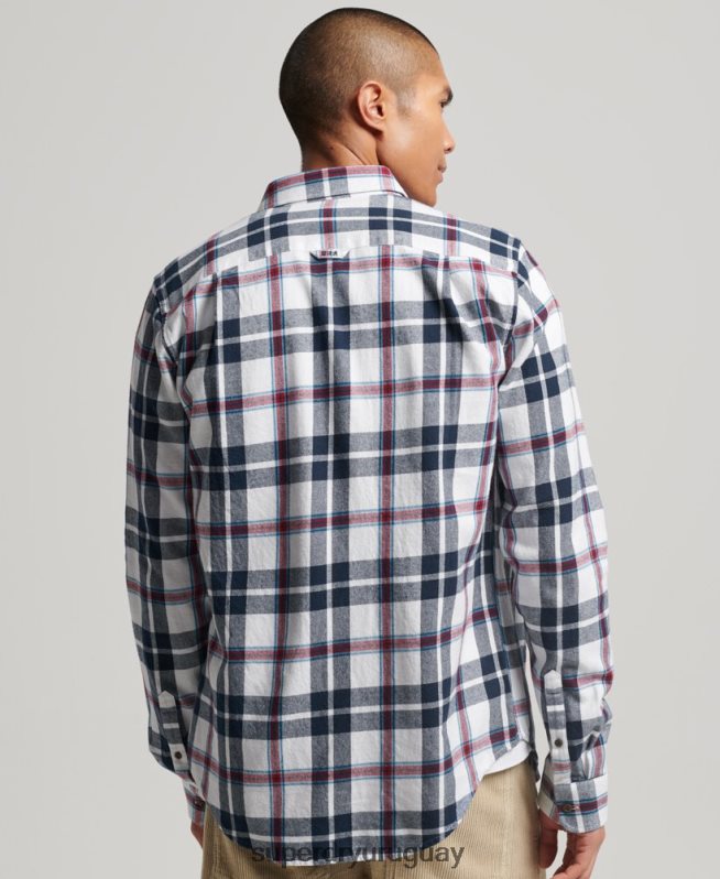 uy Superdry hombres camisa estilo leñador vintage de algodón orgánico blanco DT2N8Z216 ropa