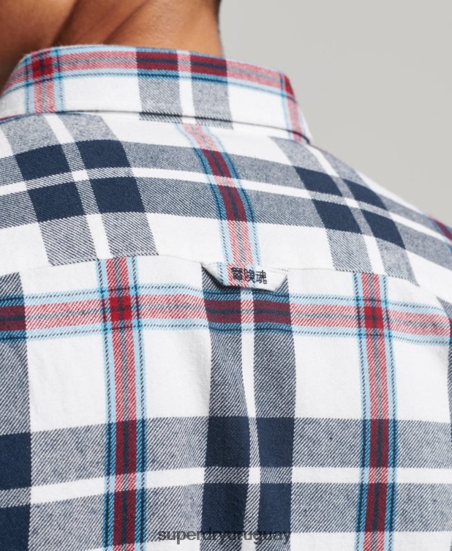 uy Superdry hombres camisa estilo leñador vintage de algodón orgánico blanco DT2N8Z216 ropa