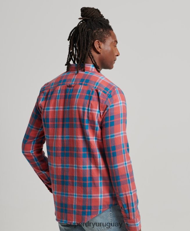 uy Superdry hombres camisa estilo leñador vintage de algodón orgánico rojo DT2N8Z176 ropa