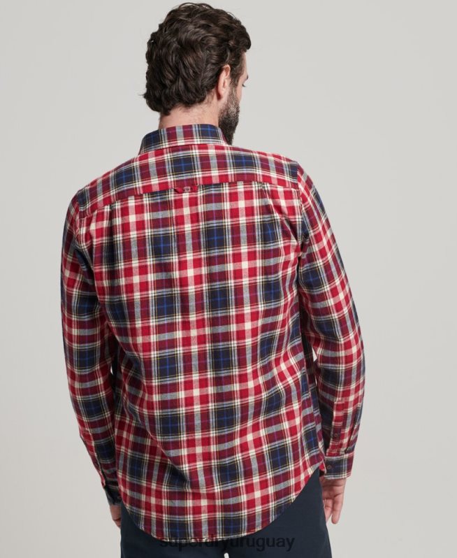 uy Superdry hombres camisa estilo leñador vintage de algodón orgánico rojo DT2N8Z204 ropa