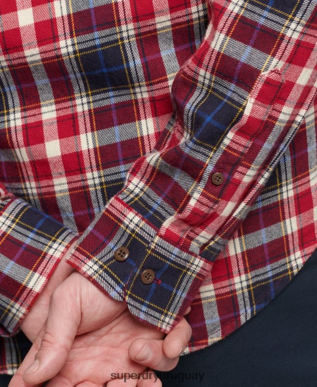 uy Superdry hombres camisa estilo leñador vintage de algodón orgánico rojo DT2N8Z204 ropa