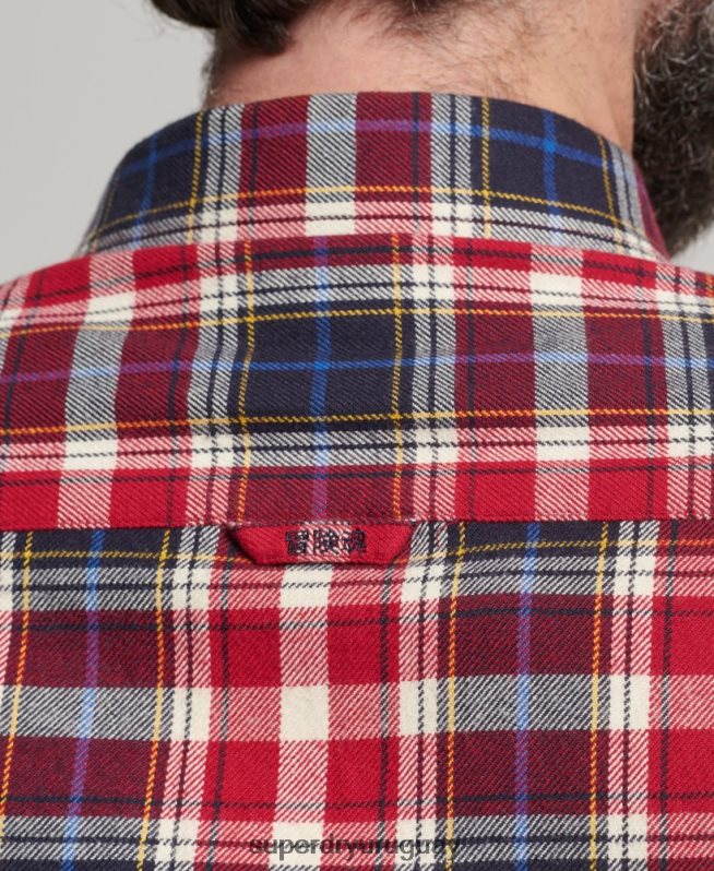 uy Superdry hombres camisa estilo leñador vintage de algodón orgánico rojo DT2N8Z204 ropa