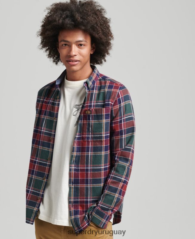 uy Superdry hombres camisa estilo leñador vintage de algodón orgánico verde DT2N8Z160 ropa