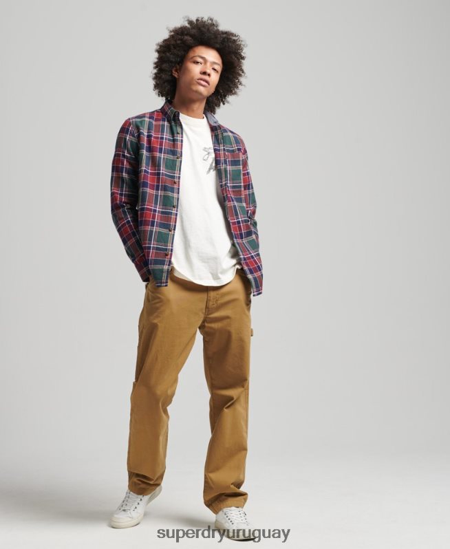 uy Superdry hombres camisa estilo leñador vintage de algodón orgánico verde DT2N8Z160 ropa