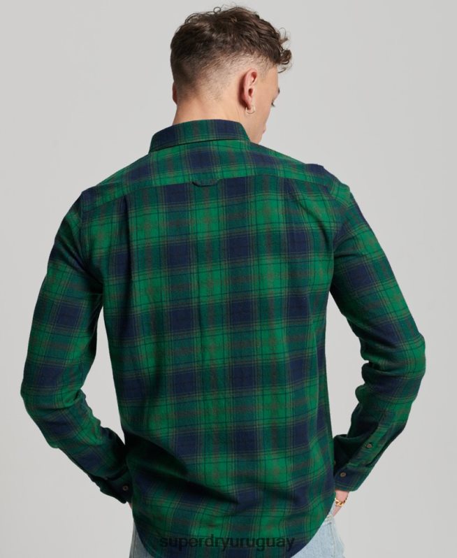 uy Superdry hombres camisa estilo leñador vintage de algodón orgánico verde DT2N8Z162 ropa