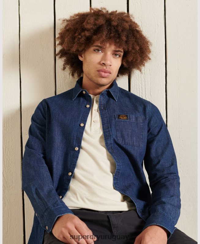 uy Superdry hombres camisa índigo de ropa de trabajo Armada DT2N8Z238 ropa