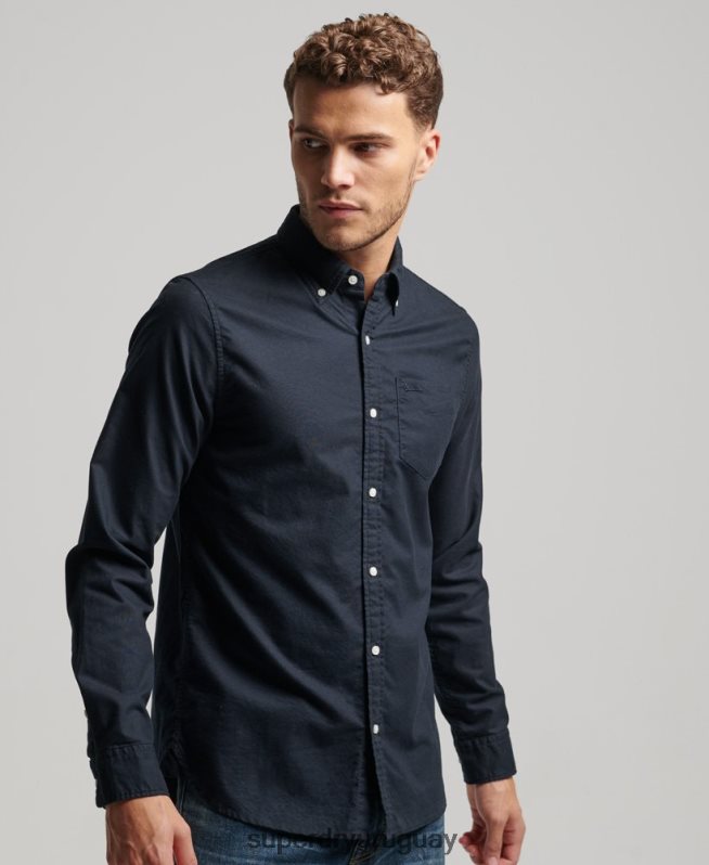 uy Superdry hombres camisa oxford lavada Armada DT2N8Z181 ropa