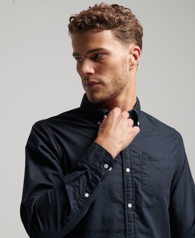 uy Superdry hombres camisa oxford lavada Armada DT2N8Z181 ropa