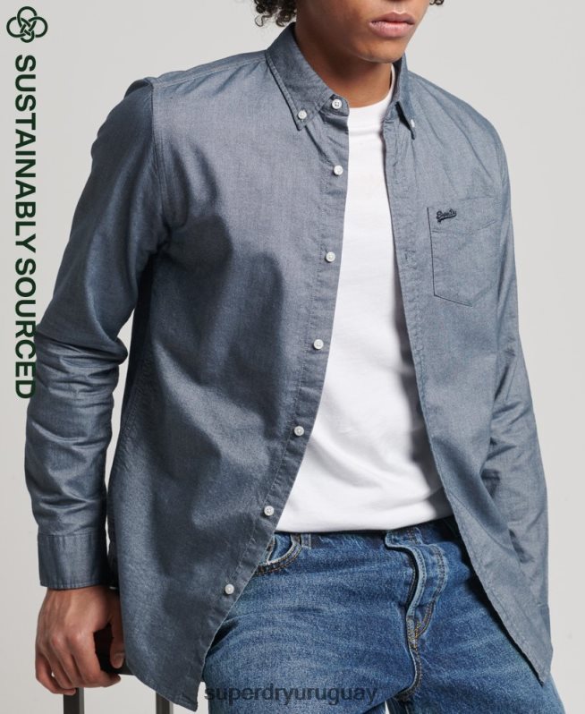 uy Superdry hombres camisa oxford vintage de algodón orgánico Armada DT2N8Z185 ropa
