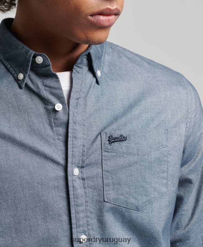 uy Superdry hombres camisa oxford vintage de algodón orgánico Armada DT2N8Z185 ropa