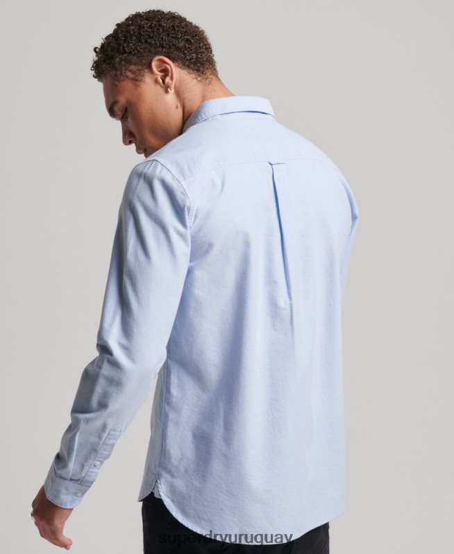 uy Superdry hombres camisa oxford vintage de algodón orgánico azul DT2N8Z208 ropa