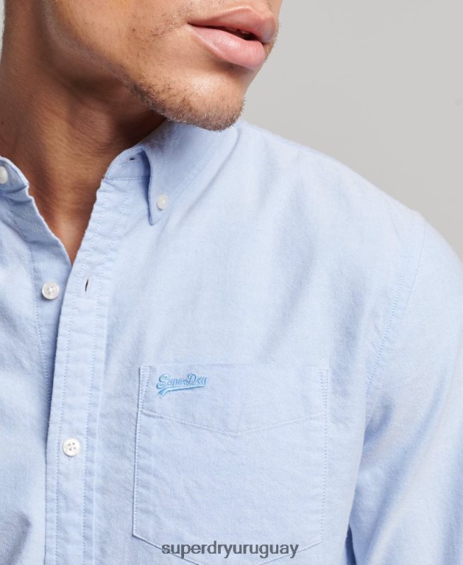 uy Superdry hombres camisa oxford vintage de algodón orgánico azul DT2N8Z208 ropa