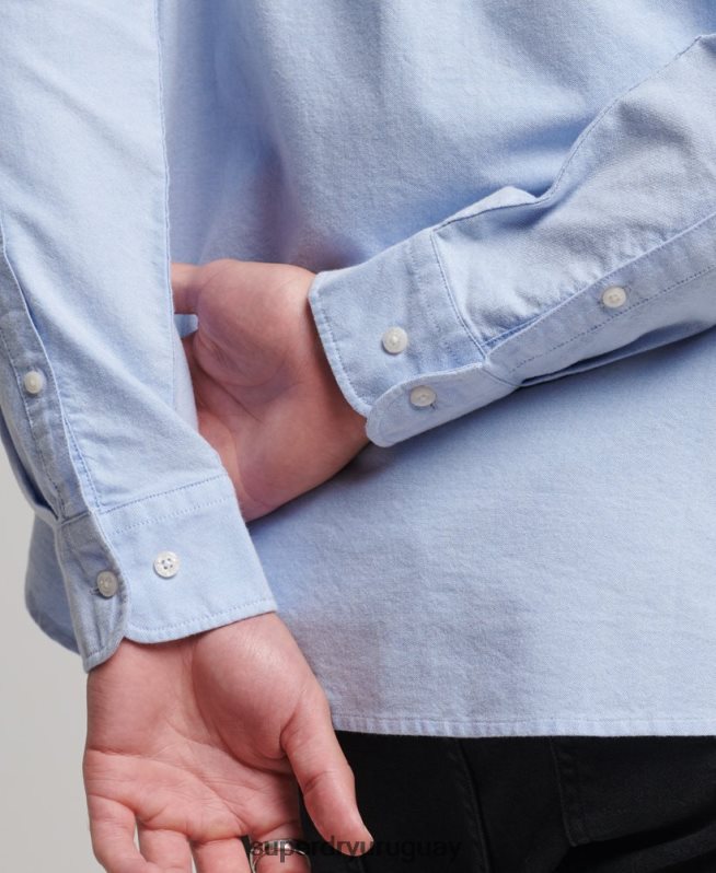 uy Superdry hombres camisa oxford vintage de algodón orgánico azul DT2N8Z208 ropa