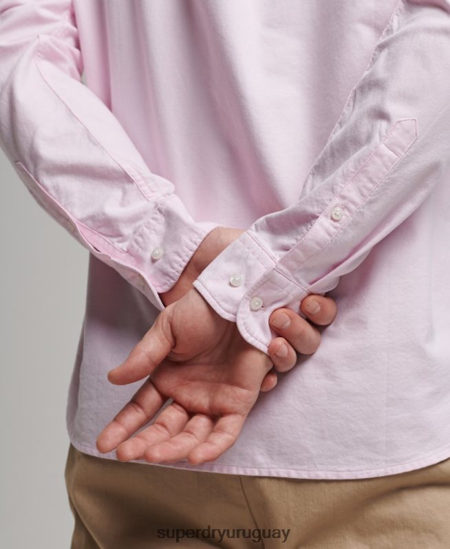 uy Superdry hombres camisa oxford vintage de algodón orgánico rosa DT2N8Z209 ropa