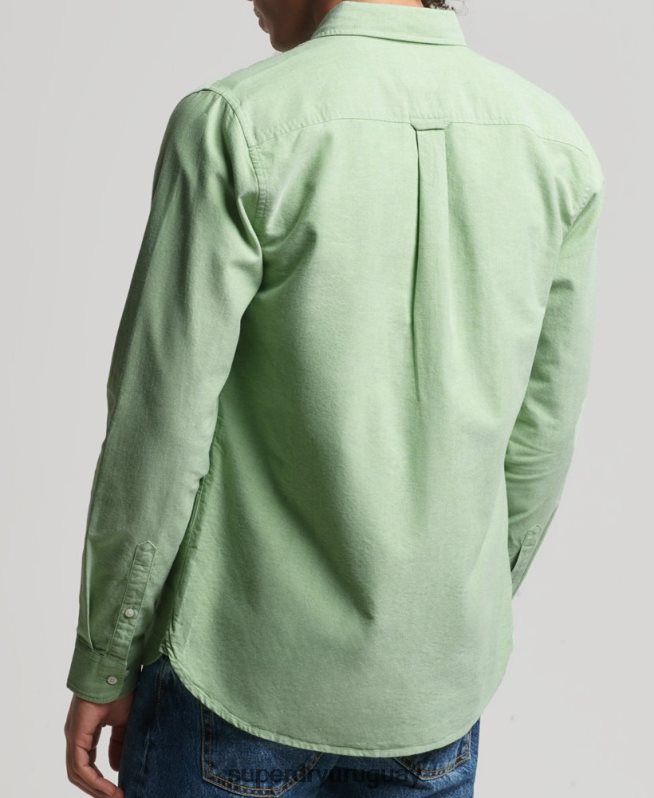 uy Superdry hombres camisa oxford vintage de algodón orgánico verde DT2N8Z6473 ropa