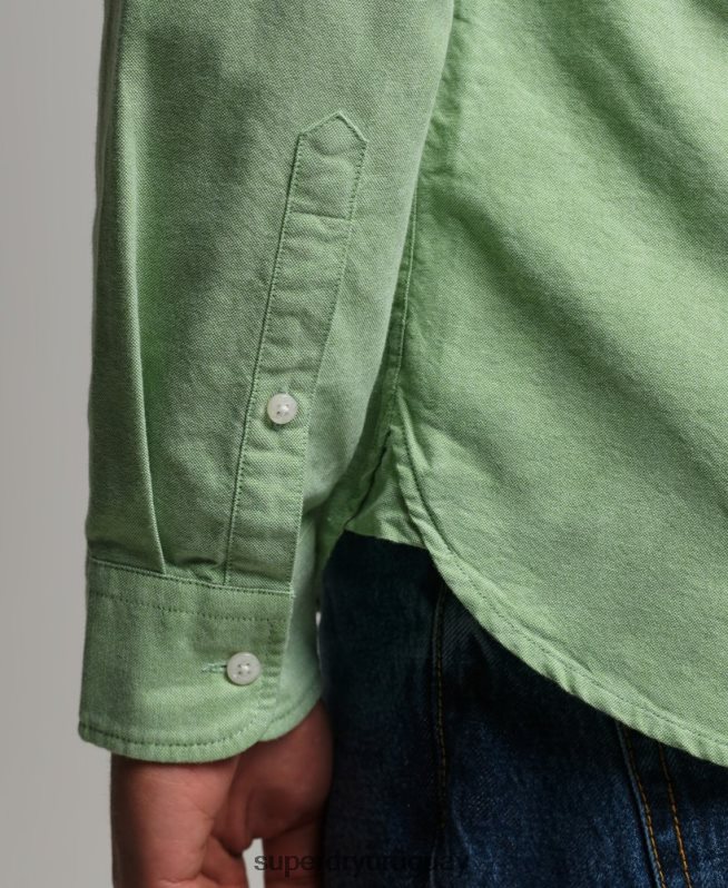 uy Superdry hombres camisa oxford vintage de algodón orgánico verde DT2N8Z6473 ropa