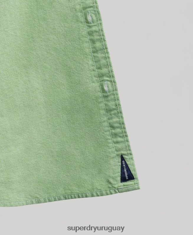 uy Superdry hombres camisa oxford vintage de algodón orgánico verde DT2N8Z6473 ropa