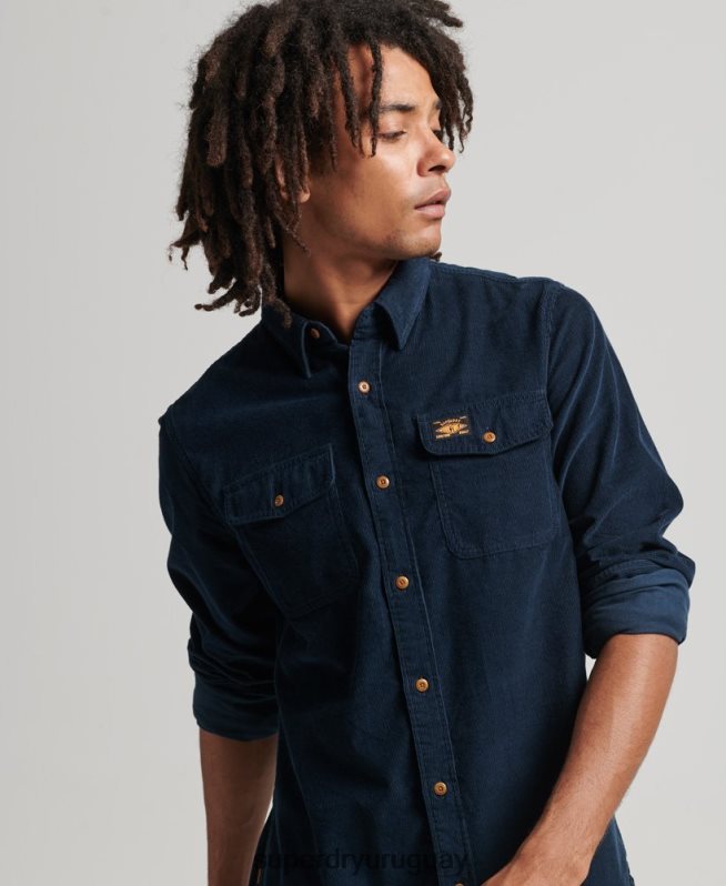 uy Superdry hombres camisa trailsman de pana Armada DT2N8Z229 ropa