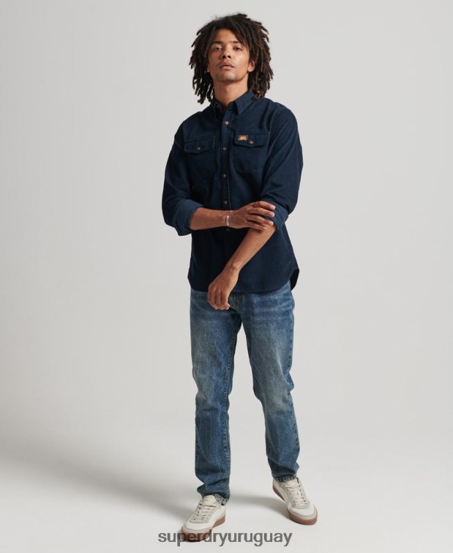 uy Superdry hombres camisa trailsman de pana Armada DT2N8Z229 ropa