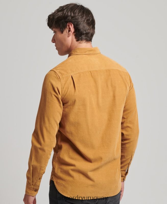 uy Superdry hombres camisa trailsman de pana amarillo DT2N8Z227 ropa
