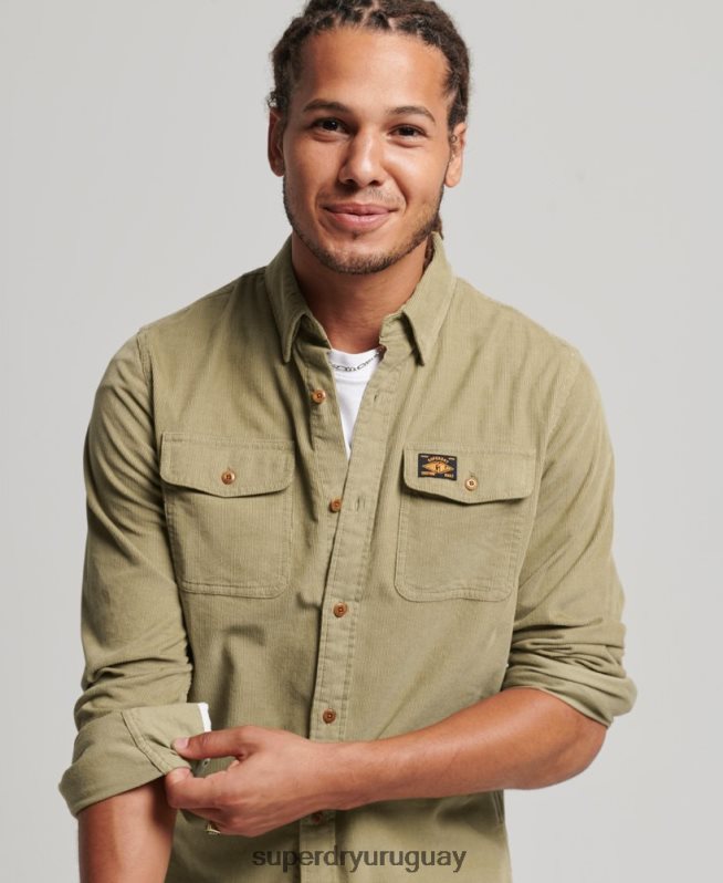 uy Superdry hombres camisa trailsman de pana broncearse DT2N8Z234 ropa