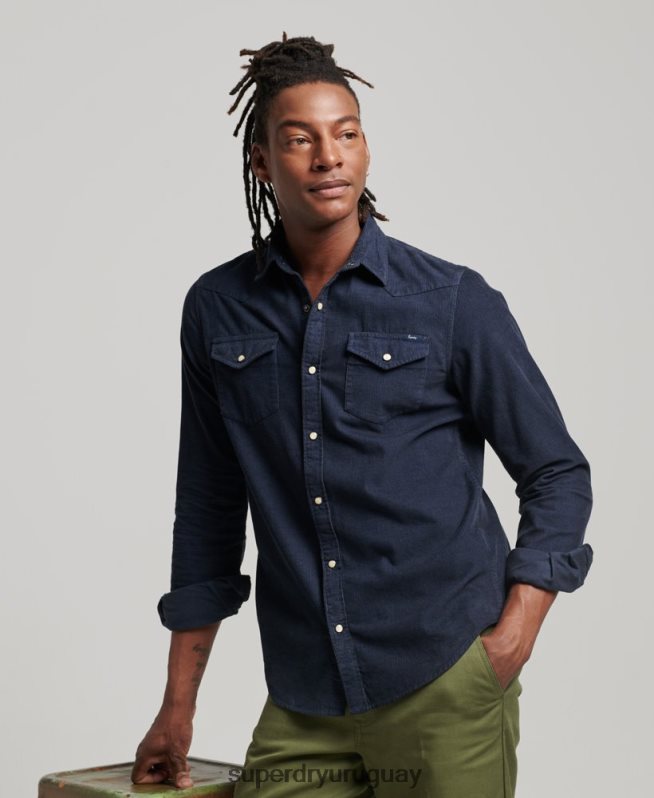 uy Superdry hombres camisa vaquera de pana vintage Armada DT2N8Z128 ropa