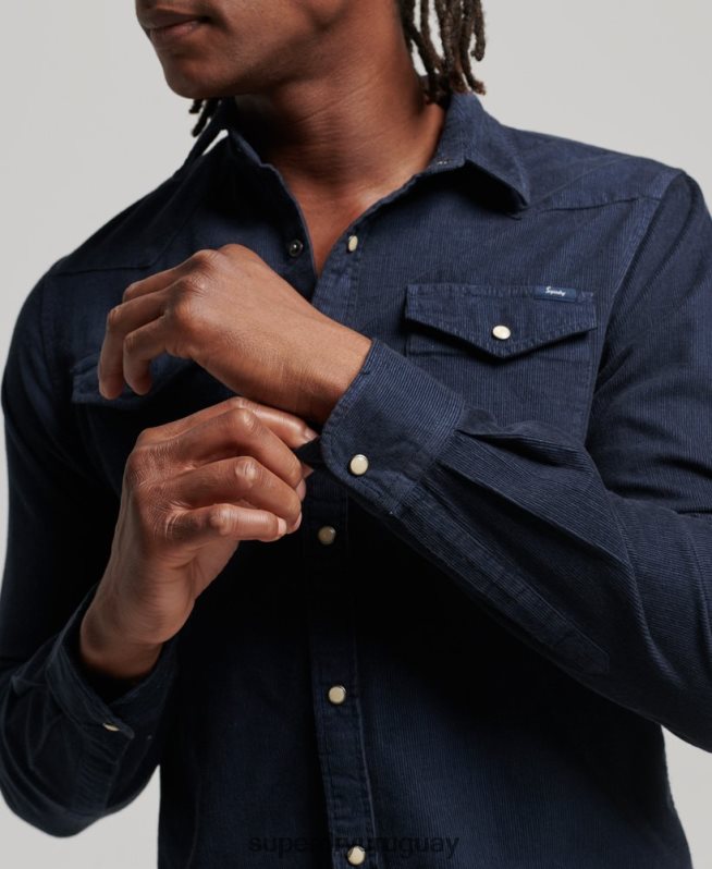 uy Superdry hombres camisa vaquera de pana vintage Armada DT2N8Z128 ropa