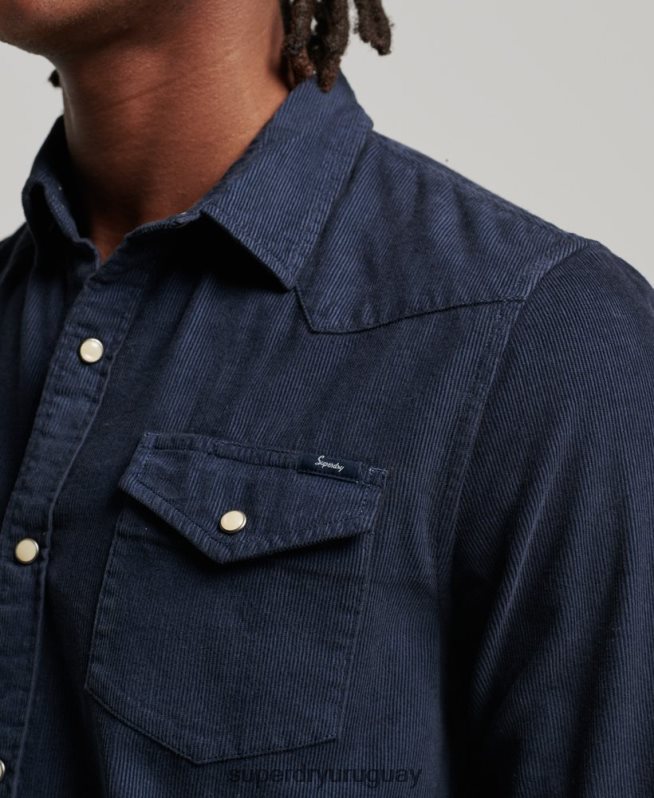 uy Superdry hombres camisa vaquera de pana vintage Armada DT2N8Z128 ropa