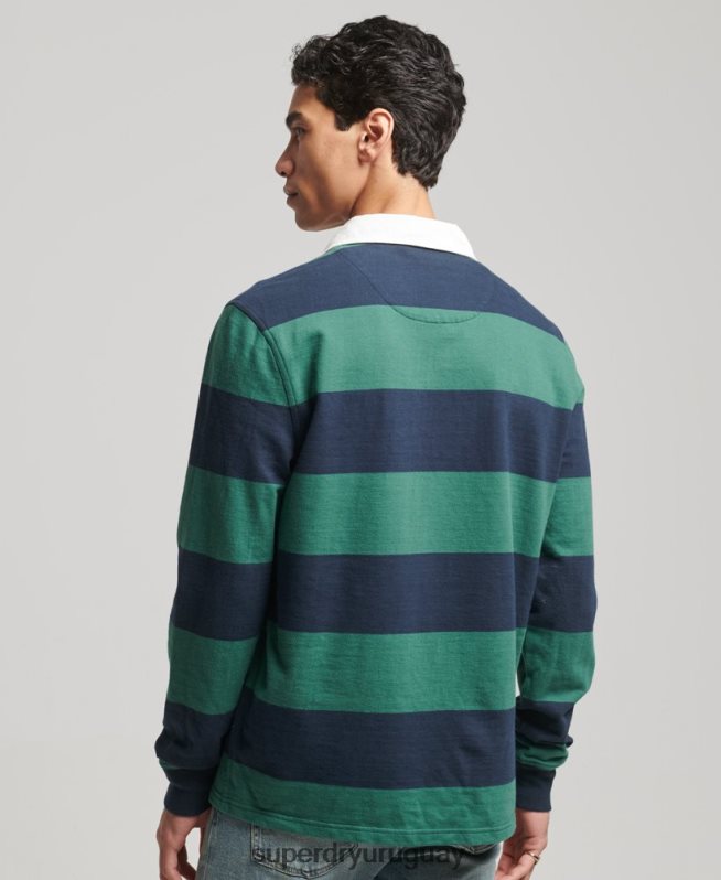 uy Superdry hombres camiseta de rugby de manga larga lavada Armada DT2N8Z239 ropa