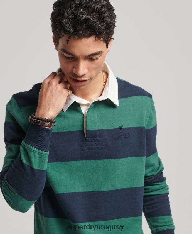 uy Superdry hombres camiseta de rugby de manga larga lavada Armada DT2N8Z239 ropa