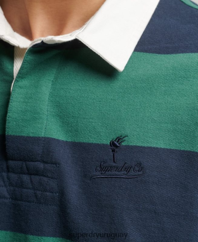 uy Superdry hombres camiseta de rugby de manga larga lavada Armada DT2N8Z239 ropa