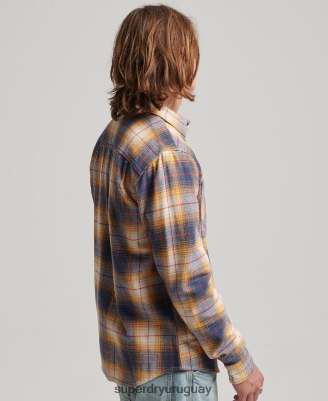 uy Superdry hombres sobrecamisa a cuadros vintage oro DT2N8Z191 ropa