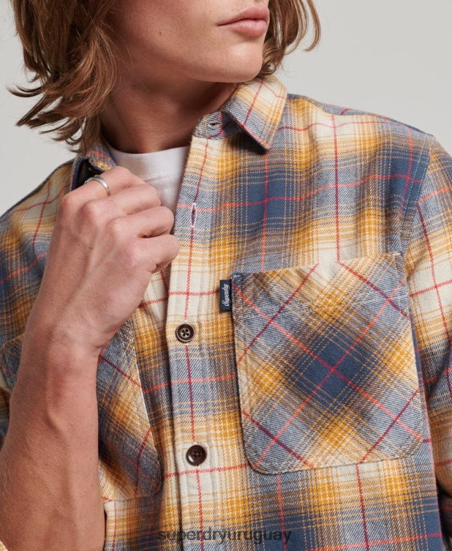 uy Superdry hombres sobrecamisa a cuadros vintage oro DT2N8Z191 ropa