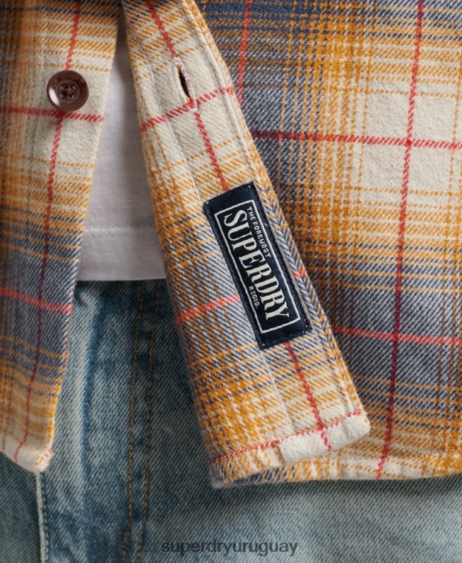 uy Superdry hombres sobrecamisa a cuadros vintage oro DT2N8Z191 ropa