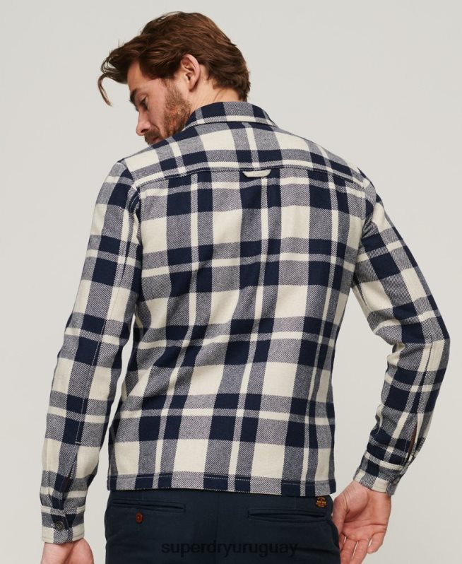 uy Superdry hombres sobrecamisa de lana con cremallera azul claro DT2N8Z240 ropa