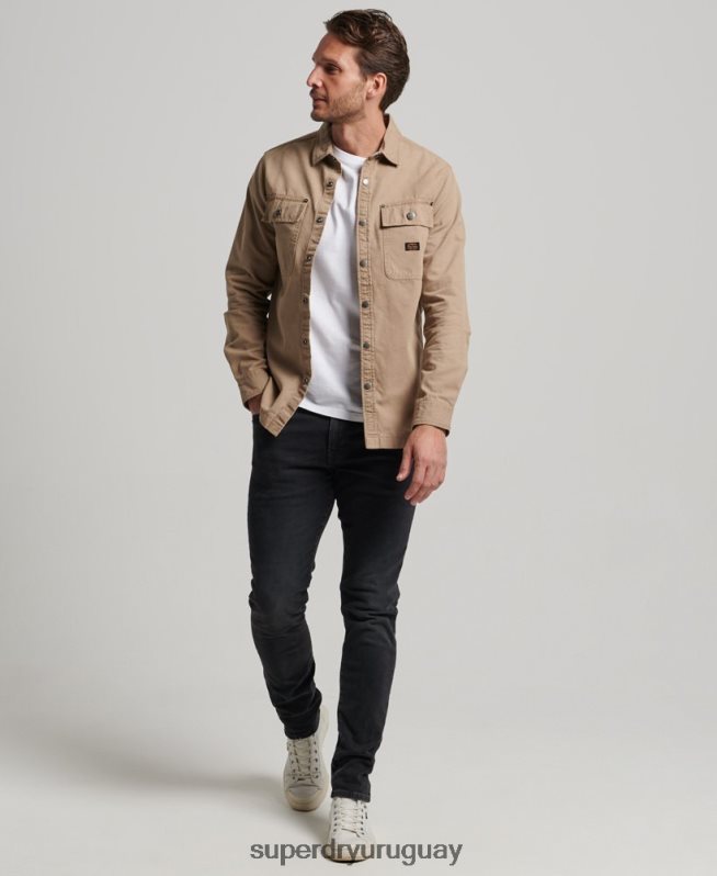 uy Superdry hombres sobrecamisa de lona broncearse DT2N8Z140 ropa