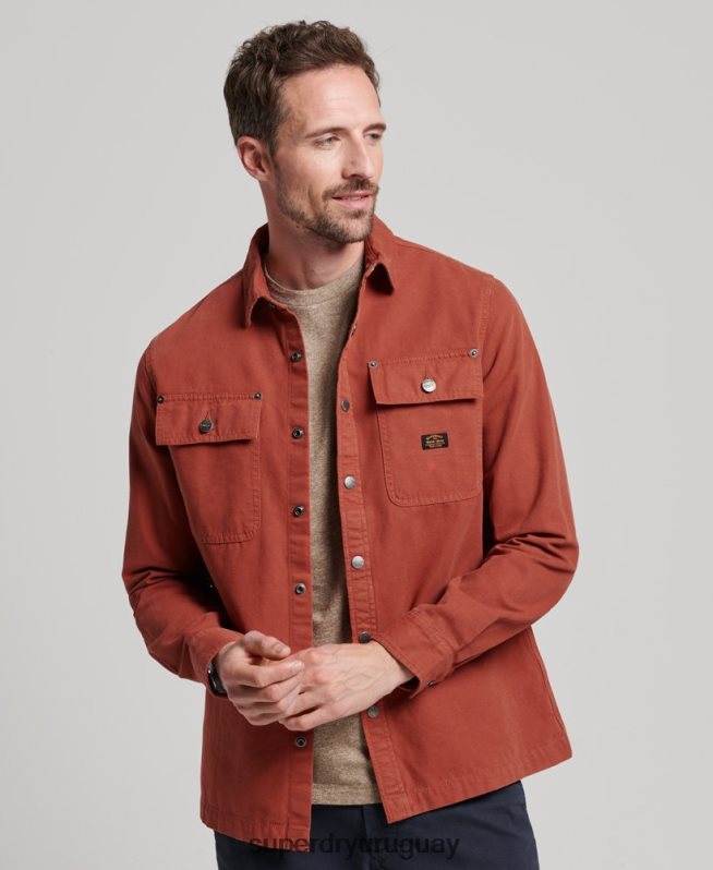 uy Superdry hombres sobrecamisa de lona marrón DT2N8Z141 ropa